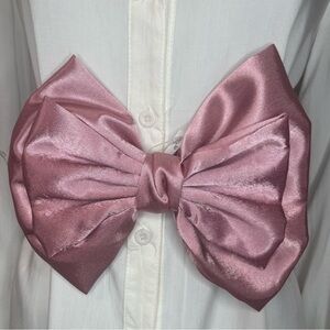 Pink wide waistband belt with satin bow